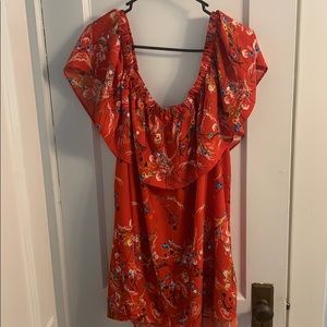 Red Floral Peasant Blouse